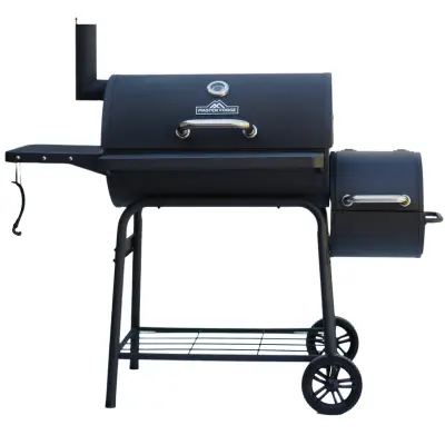 Master Forge 1010 Sq in Black Powder Coated Horizontal Charcoal Smoker
