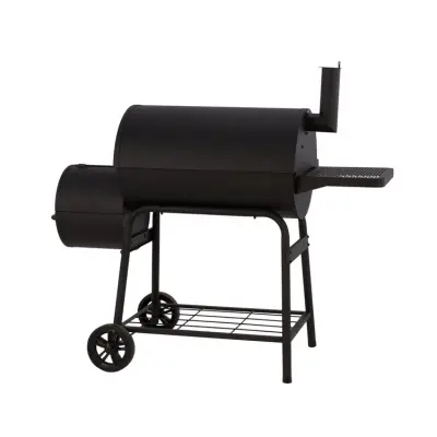 Master Forge 1010-Sq in Black Powder Coated Horizontal Charcoal Smoker back