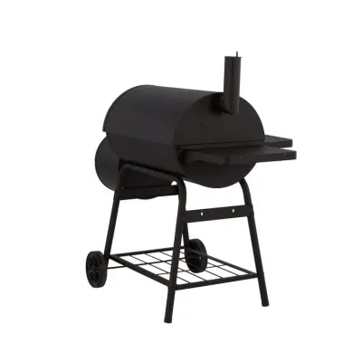 Master Forge 1010-Sq in Black Powder Coated Horizontal Charcoal Smoker side
