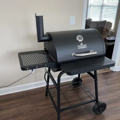 Master Forge 23.9-W Black Powder Coated Barrel Charcoal Grill