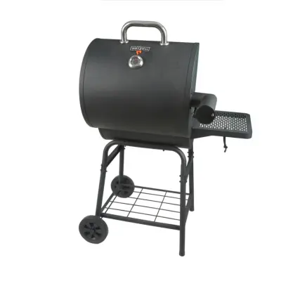 Master Forge 23.9-in W Black Powder Coated Barrel Charcoal Grill back