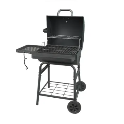 Master Forge 23.9-in W Black Powder Coated Barrel Charcoal Grill front
