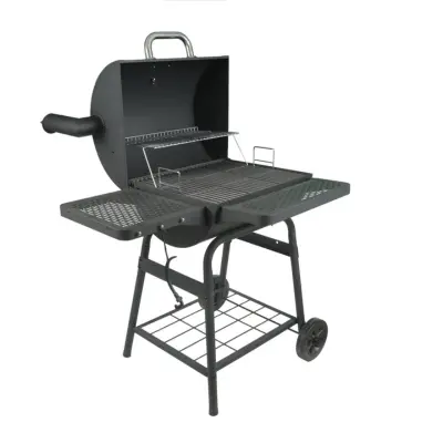 Master Forge 23.9-in W Black Powder Coated Barrel Charcoal Grill side