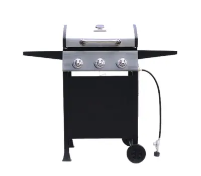Master Forge Black and Silver Porcelain and Stainless Steel 3-Burner Liquid Propane Gas Grill