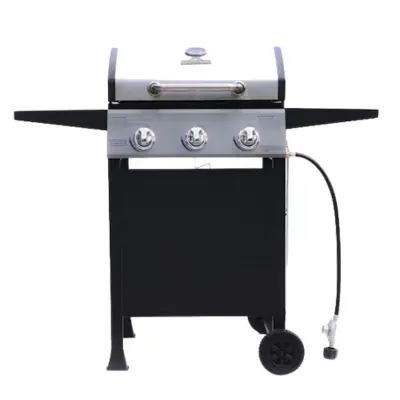 Master Forge Black and SilverPorcelain and Stainless Steel 3-Burner Liquid Propane Gas Grill