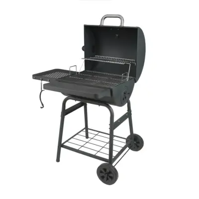 Master Forge -in W Black Powder Coated Barrel Charcoal Grill
