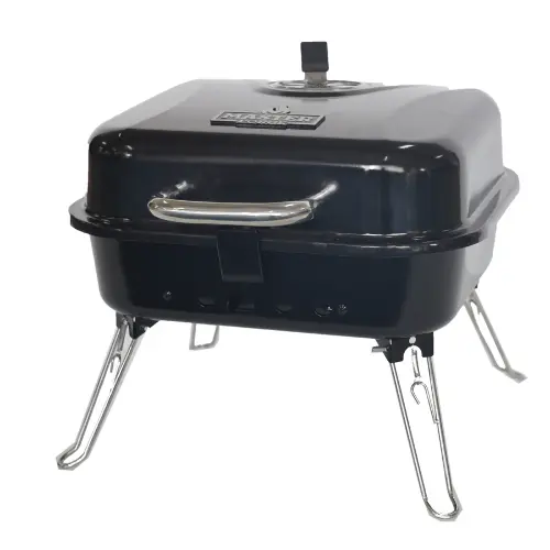 Master Forge 206--Sq in Black Porcelain Coated Portable Charcoal Grill